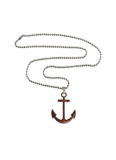 Menjewell Marine Anchor Copper Metal Pendant